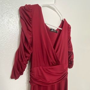 Ankle length maroon dress